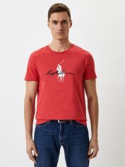 Акція на Футболка бавовняна довга чоловіча Polo Ralph Lauren 2012355 L Червона з принтом від Rozetka
