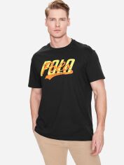 Акція на Футболка бавовняна довга чоловіча Polo Ralph Lauren 2012352 L Чорна з принтом від Rozetka