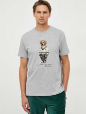 Акція на Футболка бавовняна довга чоловіча Polo Ralph Lauren 2012349 L Сіра з принтом від Rozetka