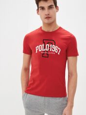 Акція на Футболка бавовняна довга чоловіча Polo Ralph Lauren 2012356 L Червона з принтом від Rozetka