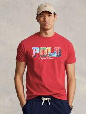 Акція на Футболка бавовняна довга чоловіча Polo Ralph Lauren 2012359 M Червона з принтом від Rozetka