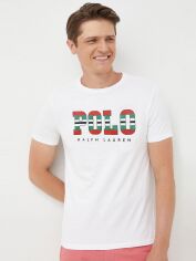 Акція на Футболка бавовняна довга чоловіча Polo Ralph Lauren 2012344 S Біла з принтом від Rozetka