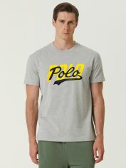 Акція на Футболка бавовняна довга чоловіча Polo Ralph Lauren 2012353 M Сіра з принтом від Rozetka