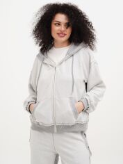 Акція на Толстовка на блискавці з капюшоном жіноча EQUILIBRI W291 035 100-310 L Light grey від Rozetka
