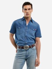 Акція на Сорочка джинсова літня чоловіча Big Star Short Sleeve Western 377 2XL Синя від Rozetka