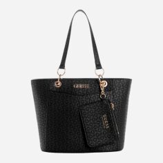 Акція на Набір сумка шопер + гаманець жіночий Guess 374532452 Чорний від Rozetka