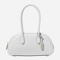 Акція на Сумка багет сідло жіноча з натуральної шкіри маленька Michael Kors 777729483 Біла від Rozetka