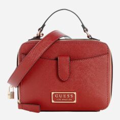 Акція на Сумка кросбоді через плече жіноча маленька Guess 851896689 Червона від Rozetka