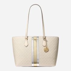 Акція на Сумка шопер жіноча зі штучної шкіри Michael Kors 632129426 Молочна від Rozetka