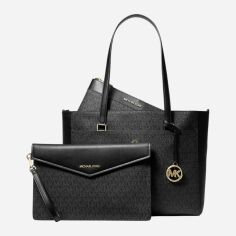 Акція на Набір сумок жіночий зі штучної шкіри Michael Kors 208541216 Чорний від Rozetka