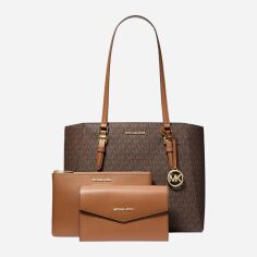 Акція на Набір сумок жіночий зі штучної шкіри Michael Kors 815367295 Коричневий від Rozetka