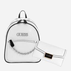 Акція на Набір рюкзак 6 л + гаманець жіночий Guess 931238967 Білий з чорним від Rozetka