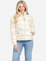 Акція на Куртка демісезонна коротка з капюшоном жіноча Guess 480382786 M Молочна від Rozetka