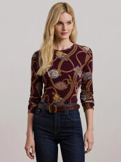 Акція на Лонгслів динний жіночий Ralph Lauren 109705579 S Бордовий від Rozetka