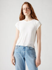 Акція на Футболка бавовняна жіноча Levi's 287885258 XL Біла від Rozetka