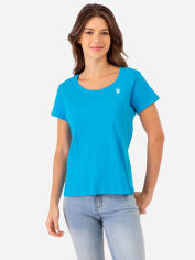 Акція на Футболка бавовняна жіноча U.S. Polo Assn 987322172 XL Синя від Rozetka