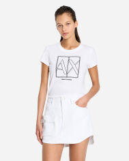 Акція на Футболка жіноча Armani Exchange 360300095 XL Біла від Rozetka