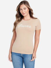 Акція на Футболка бавовняна жіноча Guess 629324560 XS Бежева від Rozetka