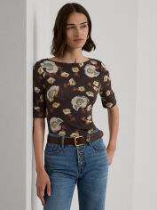 Акція на Футболка бавовняна жіноча Ralph Lauren 435555328 S Коричнева ( 1159830293) від Rozetka