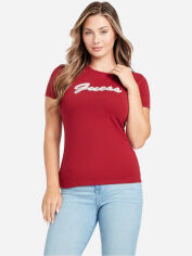Акція на Футболка бавовняна жіноча Guess 626565663 XL Червона з принтом ( 1159830335) від Rozetka