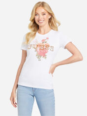 Акція на Футболка бавовняна жіноча Guess 550013306 L Біла з принтом ( 1159830322) від Rozetka