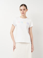 Акція на Футболка бавовняна жіноча Karl Lagerfeld 11438.2 XL Біла від Rozetka