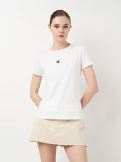 Акція на Футболка бавовняна жіноча Calvin Klein Jeans 11455.2 S Біла від Rozetka