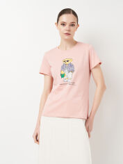 Акція на Футболка бавовняна жіноча Polo Ralph Lauren 11477.2 XL Рожева від Rozetka