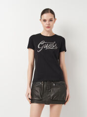Акція на Футболка бавовняна жіноча Guess 11462.1 M Чорна від Rozetka