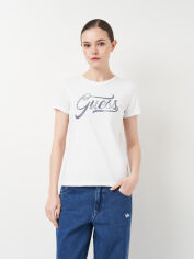 Акція на Футболка бавовняна жіноча Guess 11462.2 L Біла від Rozetka