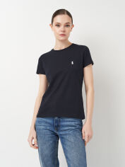 Акція на Футболка бавовняна жіноча Polo Ralph Lauren 11475.5 M Темно-синя від Rozetka