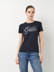 Акція на Футболка бавовняна жіноча Guess 11462.3 S Темно-синя від Rozetka