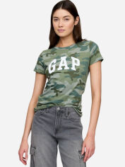 Акція на Футболка бавовняна пряма довга жіноча Gap 729555-10 XS Камуфляжна від Rozetka