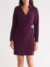 Акція на Сукня на запах коротка осіння жіноча Donna Karan NY (DKNY) 434799373 2 Фіолетова від Rozetka