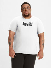 Акція на Футболка бавовняна довга чоловіча Levi`s 364516579 XL Біла з принтом від Rozetka