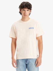 Акція на Футболка бавовняна довга чоловіча Levi`s 923707632 2XL Персикова з принтом від Rozetka