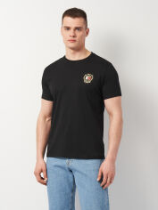 Акція на Футболка бавовняна чоловіча Tommy Hilfiger 11442.1 XL Чорна з вишивкою від Rozetka