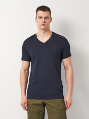 Акція на Футболка бавовняна чоловіча Tommy Hilfiger 11439.3 2XL Темно-синя від Rozetka