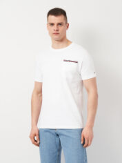 Акція на Футболка бавовняна чоловіча Tommy Hilfiger 11441.2 2XL Біла з вишивкою від Rozetka