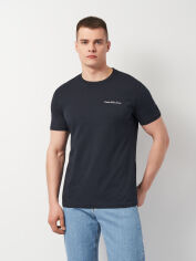 Акція на Футболка бавовняна чоловіча Calvin Klein Jeans 11450.3 2XL Темно-синя від Rozetka