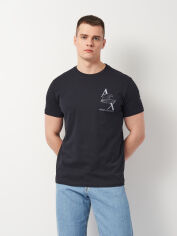 Акція на Футболка бавовняна чоловіча Armani Exchange 11472.3 S Темно-синя від Rozetka