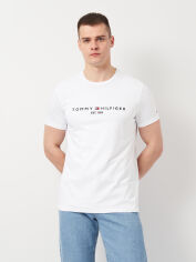 Акція на Футболка бавовняна чоловіча Tommy Hilfiger 11443.2 2XL Біла з вишивкою від Rozetka