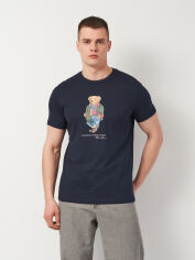Акція на Футболка бавовняна чоловіча Polo Ralph Lauren 11474.4 L Темно-синя від Rozetka