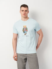 Акція на Футболка бавовняна чоловіча Polo Ralph Lauren 11474.3 M Блакитна від Rozetka