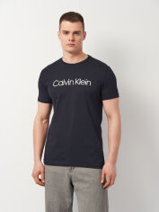 Акція на Футболка бавовняна чоловіча Calvin Klein Jeans 11449.3 L Темно-синя від Rozetka