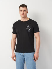Акція на Футболка бавовняна чоловіча Armani Exchange 11472.1 S Чорна від Rozetka