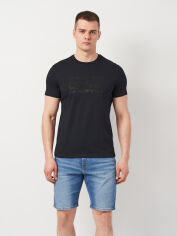 Акція на Футболка бавовняна чоловіча Emporio Armani 11469.2 2XL Темно-синя від Rozetka