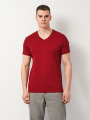 Акція на Футболка бавовняна чоловіча Tommy Hilfiger 11439.6 XL Бордова від Rozetka