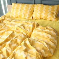 Акція на Комплект постільної білизни MirSon Сімейний 2 x 143 x 210 см 22-1406 Yellow Waves Сатин від Rozetka