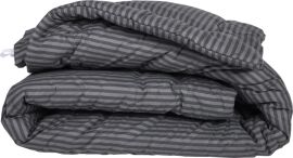 Акція на Набір MirSon №168 Сolor Fun Line 17-0611 Stripe Black Ковдра Зимова King Size 220х240 Silk + Дві наволочки 50х70 від Rozetka